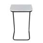 Imagem de Mesa Lateral Tampo Branco Multiuso P/ Sofá Base Preto