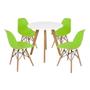 Imagem de Mesa Laura 80cm Branca + 4 Cadeiras Eames Eiffel - Verde