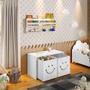 Imagem de Mesa Luxo Infantil Montessori Alegra Smile Multifuncional com 1 Cadeira e 1 Nicho - Branca