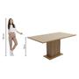 Imagem de Mesa Madesa Retangular Tampo de Madeira 5275 - Rustic/Crema