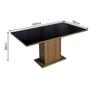 Imagem de Mesa Madesa Retangular Tampo de Vidro 5275 Rustic/Preto