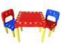 Imagem de Mesa Mesinha Didática Infantil 2 Cadeiras Plástica Educativo C/ Alfabeto