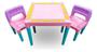 Imagem de Mesa Mesinha Infantil Com 2 Cadeiras Educativa Tritec Rosa
