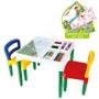 Imagem de Mesa Mesinha Infantil Didática com Adesivos e Cadeiras Poliplac Educativa