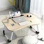 Imagem de Mesa mesinha para notebook ventilador luz de led usb pe dobravel para cama sofa home office marfim