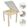 Imagem de Mesa Mesinha Quadrada Com Baú Infantil Para Atividades De Madeira MDF Maciça
