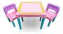 Imagem de Mesa Mesinha Rosa Infantil Didática Educativa com 2 Cadeiras