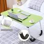 Imagem de Mesa multiuso notebook porta copo verde dobravel home office bandeja sofa cama  suporte