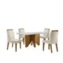 Imagem de Mesa Nancy 120 Tampo Mdf Canto Reto com 4 Cadeiras Bugatti