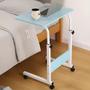 Imagem de Mesa notebook ajustavel escrivaninha multiuso cafe sofa cama rodas computador home office computador azul