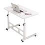 Imagem de Mesa notebook altura ajustavel home office multifuncional com rodinhas escrivaninha sala sofa branco