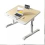 Imagem de Mesa notebook articulada sofa cama aluminio madeira ajustavel com gaveta pernas dobravel suporte tablet marfim