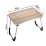 Imagem de Mesa notebook dobrável home office  multiuso com suporte e porta copo azul