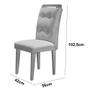 Imagem de Mesa Olimpia 120cm Mdf Vidro Canto Copo Com 4 Cadeiras Carol