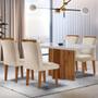 Imagem de Mesa Olimpia 120cm Mdf Vidro Canto Reto Com 4 Cadeiras