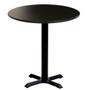 Imagem de Mesa Ômega em Ferro Preto Pintura Eletrostática 74 cm (Altura) com Tampo em MDP Redonda 80 cm Cor Preto
