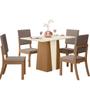 Imagem de Mesa Orus com 4 Cadeiras Milla Nature/Off White/Marrom Amêndoa - Henn