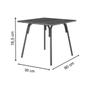 Imagem de Mesa p/ Cozinha 1569 c/ Tampo Madeirado 90cm Preto/Legno - Carraro