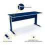 Imagem de Mesa p/ escritório 152x61 pandin maxxi - azul/cinza