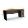 Imagem de Mesa p/ escritório 3 gavetas pandin pe40 - walnut