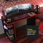 Imagem de Mesa para Computador Gamer Madesa 9409 - Preto/Vermelho