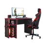 Imagem de Mesa para Computador Gamer Preto Fosco/Vermelho - Fdecor