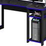 Imagem de Mesa Para Computador Gamer Streamer 2 Prateleiras Preto/Azul - FdECOR