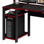 Imagem de Mesa Para Computador Gamer Streamer 2 Prateleiras Preto/Vermelho - FdECOR