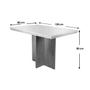 Imagem de Mesa para Cozinha Berlim + Tampo Madeirado Vidro Reto 120x80cm Imbuia/Off White - Rufato