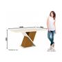 Imagem de Mesa para Cozinha Solus + Tampo Madeirado 160x90cm Nature/Off White - Henn