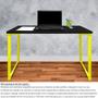 Imagem de Mesa para Escritório Escrivaninha Nova York Estilo Industrial Mdf 120cm Amarelo e Preto