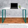 Imagem de Mesa para Escritório Escrivaninha Nova York Estilo Industrial Mdf 120cm Verde e Branco