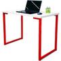 Imagem de Mesa para Escritório Escrivaninha Nova York Estilo Industrial Mdf 120cm Vermelho e Branco