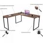 Imagem de Mesa Para Escritório Home Office Estilo Industrial em L Form 150x150cm Nogal - Lyam Decor