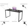 Imagem de Mesa Para Escritório Home Office Estilo Industrial Form 135 cm Preto Onix - Lyam Decor