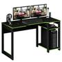 Imagem de Mesa para Escritório Home Office Gamer ME4152 MDP Preto/Verde G69 - Gran Belo