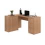 Imagem de Mesa para Home Office com Gavetas e 2 Portas Amêndoa - Tecno Mobili