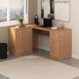 Imagem de Mesa para Home Office com Gavetas e 2 Portas Amêndoa - Tecno Mobili