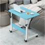 Imagem de Mesa para notebook escrivaninha rodinhas altura ajustavel jantar cama sala quarto home office azul