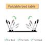 Imagem de Mesa para notebook home office com usb ventilador iluminação cama sofa dobravel portatil azul