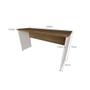 Mesa para Notebook Natus Branca e Carvalho 140 cm - Bramov Imagem de Mesa para Notebook Natus Branca e Carvalho 140 cm