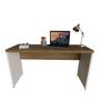 Mesa para Notebook Natus Branca e Carvalho 140 cm - Bramov Imagem de Mesa para Notebook Natus Branca e Carvalho 140 cm