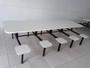 Imagem de Mesa para Refeitório com 10 lugares Com Bancos Acoplados 
