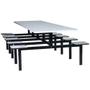 Imagem de Mesa para Refeitório com 10 lugares Com Bancos Acoplados 