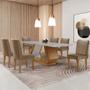 Imagem de Mesa para Sala de Jantar Alvorada 180cm MDF com Vidro Canto Copo e 6 Cadeiras Liz