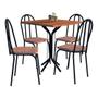 Imagem de Mesa para Sala de Jantar / Cozinha Thais - Cromo Preto  4 Cadeiras Rattan - OG Móveis