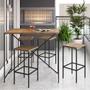 Imagem de Mesa Para Sala de Jantar e 2 Banquetas Altas Steel Quadra Vermont Base Preta - Artesano