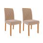 Imagem de Mesa para Sala De Jantar Helena 210 x 100 cm e 8 Cadeiras Juliana Wood Cimol Madeira/Off-White/Madeira/Nude