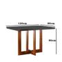 Imagem de Mesa Patros 120cm Madeira E Vidro Grafite Com Imbuia