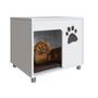 Imagem de Mesa Pet Lateral para Cachorro com Almofada - Branco